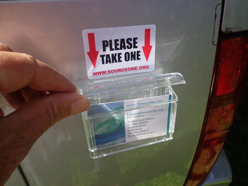 SOURCEONE.ORG Source One Premium Outdoor Business Card Holder Peel and Stick Clear Unbreakable Take One Sticker Included - Image 3